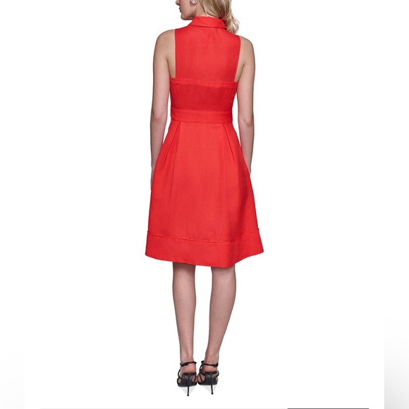 Karl Lagerfeld Paris Button-Front A-Line Dress - Picture 3 of 3